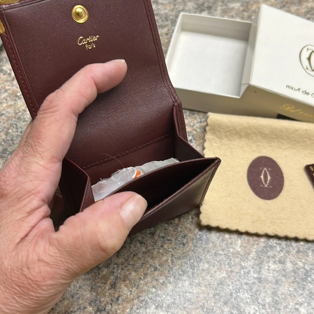 Cartier Burgundy Leather Card Holder